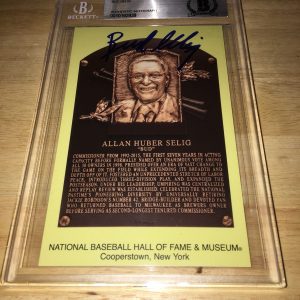 Bud Selig Signed Official Baseball HOF Plaque Beckett Slab Commissioner