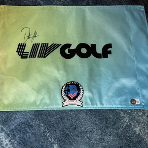 Dustin Johnson Signed Official LIV Golf Flag 3x LIV Champion Aces Beckett #2