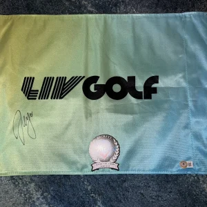 Sergio Garcia Signed Official LIV Golf Flag LIV Golf Star Fireballs GC Beckett