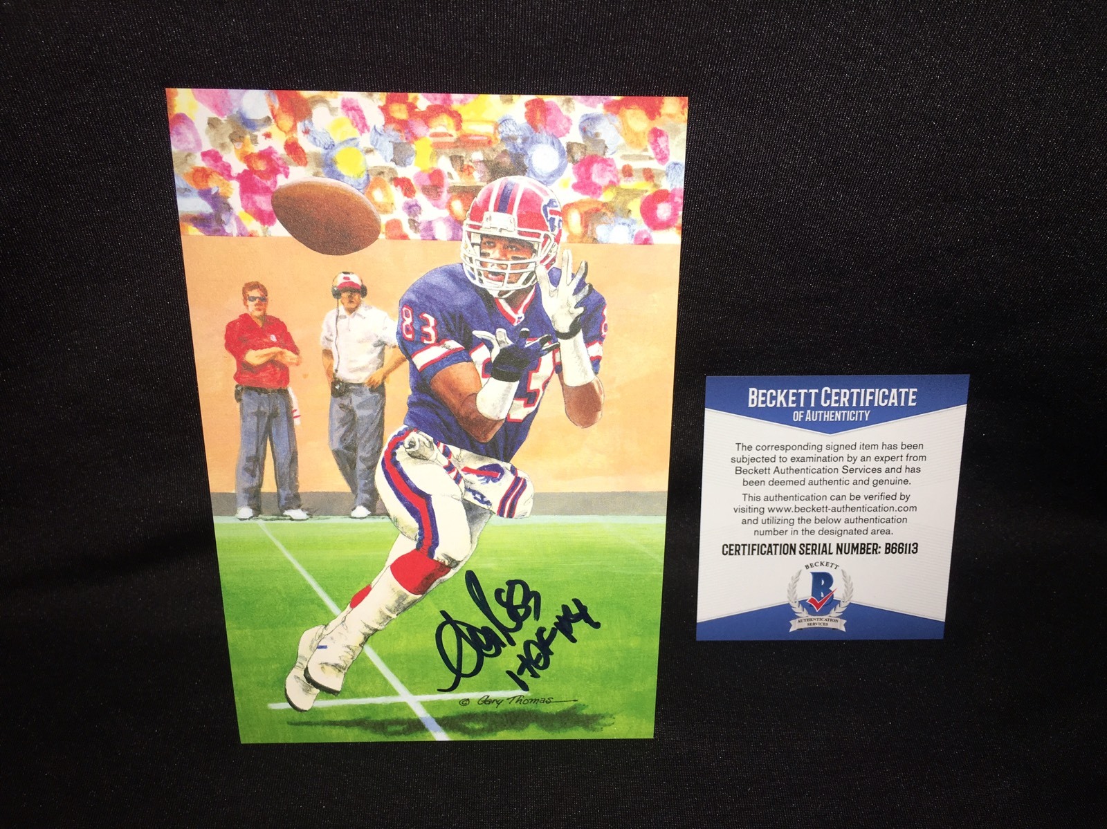 Andre Reed Signed Goal Line Art Card GLAC HOF 14 Buffalo Bills Beckett ...