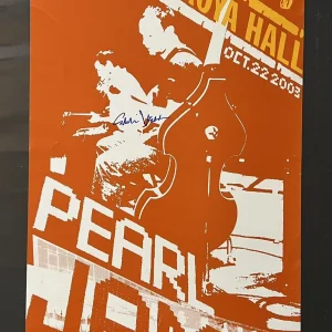 Eddie Vedder Pearl Jam SIGNED Autographed Benaroya Hall 12x24 Flat W Proof COA