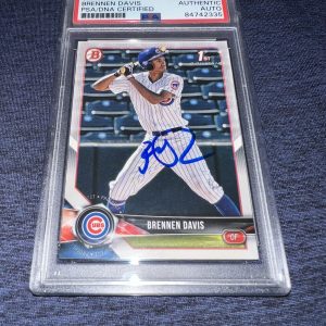 Brennen Davis Signed 2018 1st Bowman Trading Card Topps Dodgers PSA/DNA