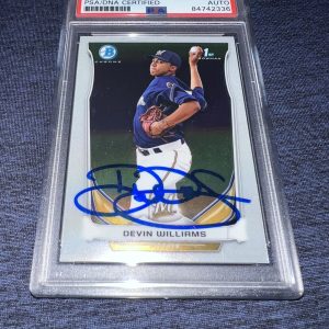 Devin Williams Signed 2014 1st Bowman Chrome Trading Card Topps Brewers PSA/DNA