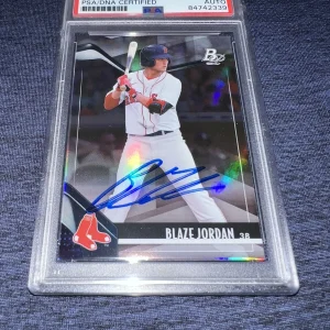 Blaze Jordan Signed 2021 Bowman Platinum Trading Card Topps Red Sox PSA/DNA