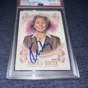 Kim Ng Signed 2021 Topps Allen & Ginter Trading Card 1st Female GM PSA Gem 10