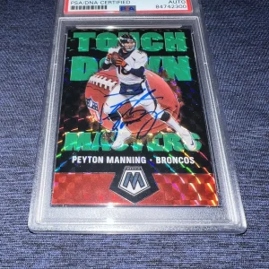Peyton Manning Signed 2020 Panini Mosaic Trading Card TD Masters PSA/DNA