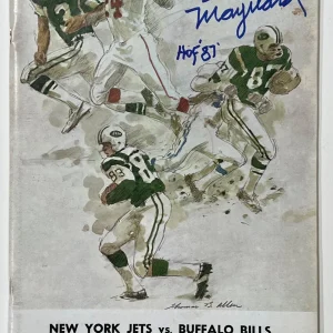 Don Maynard HOF 87 SIGNED NY Jets 11/9/1969 Bills Program with Ticket Stub