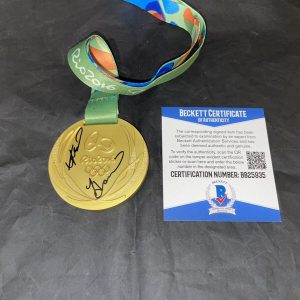 Kayla Harrison Signed Replica 2016 Rio Olympics Gold Medal Judo Beckett #5