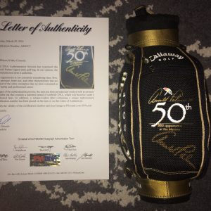 Arnold Palmer Signed/Auto Mini Golf Bag 50th Anniversary at the Masters PSA/DNA
