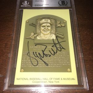 George Brett Signed Official Baseball HOF Plaque Postcard Beckett Slab Royals #2