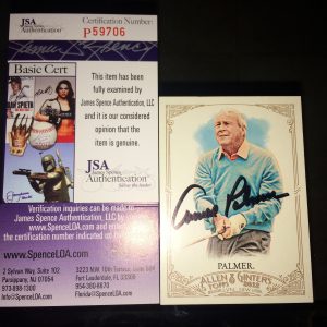 Arnold Palmer Signed/Auto Allen & Ginter Trading Card The King 4x Masters Champ
