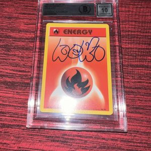 Steve Aoki Signed Official Pokemon Trading Card 99 Base Unlimited Fire Beckett