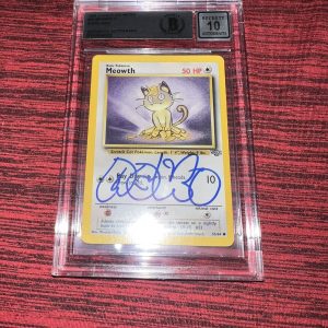 Steve Aoki Signed Official Pokemon Trading Card 99 Jungle Unlimited Meowth BAS