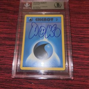 Steve Aoki Signed Official Pokemon Trading Card 00 Base 2 Unlimited Water BAS