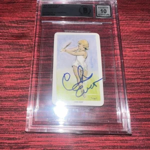 Chris Evert Signed 1979 World Of Sport Trading Card Beckett 10 Auto
