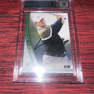 Si-woo Kim Signed 2020 SP Game Used Rookie Trading Card Beckett 10 Auto