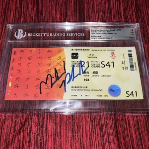 Michael Phelps Signed Beijing 2008 Olympic Ticket 28 Gold Medals USA BAS Auto 10