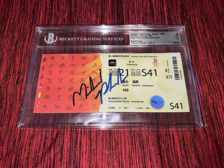 Michael Phelps Signed Beijing 2008 Olympic Ticket 28 Gold Medals USA BAS Auto 10