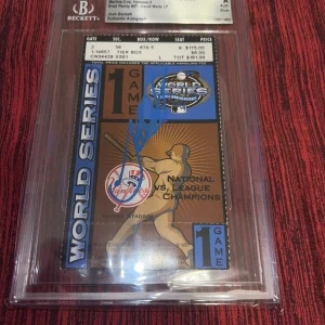Josh Beckett Signed 03 World Series Game 1 Ticket 2003 WS Champs Beckett