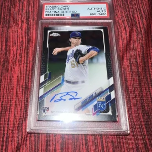 Brady Singer Signed 2021 Topps Chrome Certified Trading Card Royals PSA/DNA