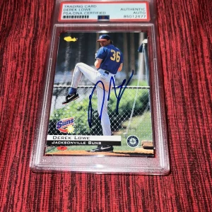 Derek Lowe Signed 1994 Fleer Rookie Trading Card Jacksonville Suns PSA/DNA