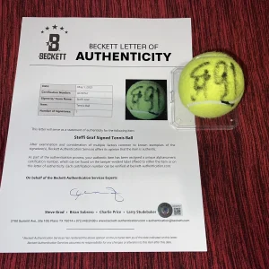 Steffi Graf Signed Wilson US Open Tennis Ball 5x US Open Winner Beckett LOA #2