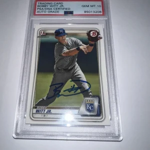 Bobby Witt Jr Signed 2020 Topps 1st Bowman Trading Card KC Royals PSA Gem 10