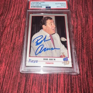 Bob Arum Signed 1991 Kayo Boxing #168 Official Licensed Trading Card PSA/DNA