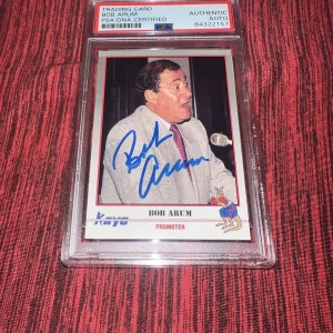 Bob Arum Signed 1991 Kayo Boxing #168 Official Licensed Trading Card PSA/DNA #4