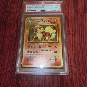 Pokémon 1999 Pocket Monsters Japanese Gym 2 Blaines Arcanine #59 Holo PSA Mint 9