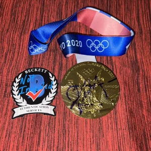 Xander Schauffele Signed 2020 Tokyo Olympics Replica Gold Medal Golf Beckett #2