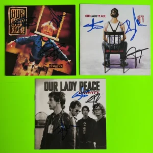 3 diff Our Lady Peace CD Covers SIGNED Autographed by Raine Maida Steve +1 w COA
