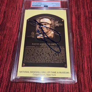 David Ortiz Signed Official Baseball HOF Plaque Postcard Cancelled Stamp PSA/DNA