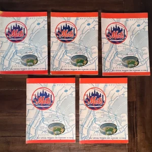 Lot of 5 New York Mets Official Original Program Scorecard 1967 Shea Stadium