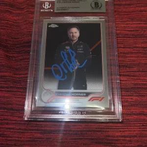 Christian Horner Signed 2022 Topps Chrome Card Red Bull Principle Beckett Slab