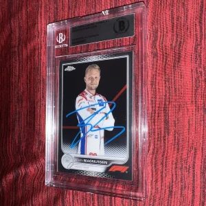 Kevin Magnussen Signed 2022 Topps Chrome Card Haas Racing Star Beckett Slab