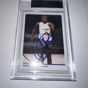 Usain Bolt Signed 2008 SI For Kids Trading Card Rookie Gold Medal Beckett #4