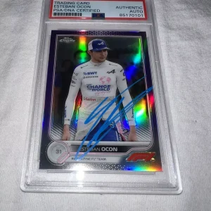 Esteban Ocon Signed 2022 Topps Chrome Card #43 Alpine 276/399 Silver PSA/DNA