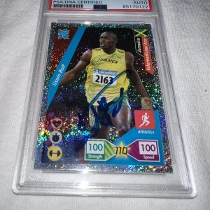 Usain Bolt Signed 2012 Panini Adrenalyn XL London Glitter Foil Card PSA/DNA