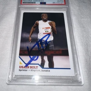 Usain Bolt Signed 2008 SI For Kids Trading Card Rookie Legend 9 Gold PSA/DNA