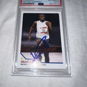 Usain Bolt Signed 2008 SI For Kids Trading Card Rookie Legend 9 Gold PSA/DNA #4
