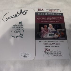 Garrick Higgo Signed Masters Scorecard PGA Superstar Champion JSA Auth