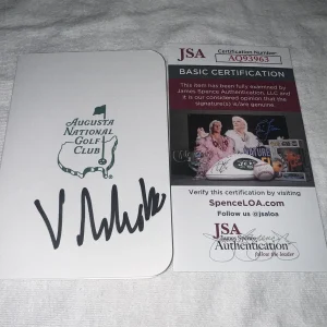 Viktor Hovland Signed Masters Scorecard PGA Superstar Champion JSA Auth