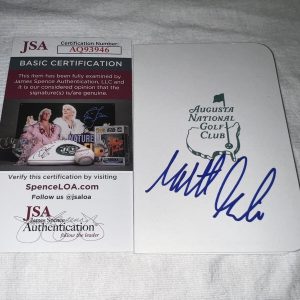 Matt Fitzpatrick Signed Masters Scorecard PGA Superstar Champion JSA Auth