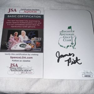James Piot Signed Masters Scorecard PGA LIV Champion JSA Auth