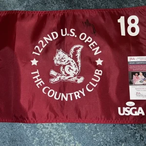 Matt Fitzpatrick Signed Official 2022 US Open Flag The Country Club JSA Auth #2
