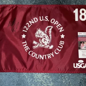 Matt Fitzpatrick Signed Official 2022 US Open Flag The Country Club JSA Auth #4