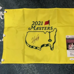 Hideki Matsuyama Signed Official 2021 Masters Flag 2021 Masters Champion JSA