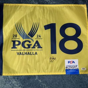 Nicolai Hojgaard Signed Official 2024 PGA Championship Flag Valhalla Golf PSA #2