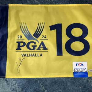 Jordan Spieth Signed Official 2024 PGA Championship Flag Valhalla Golf PSA #3